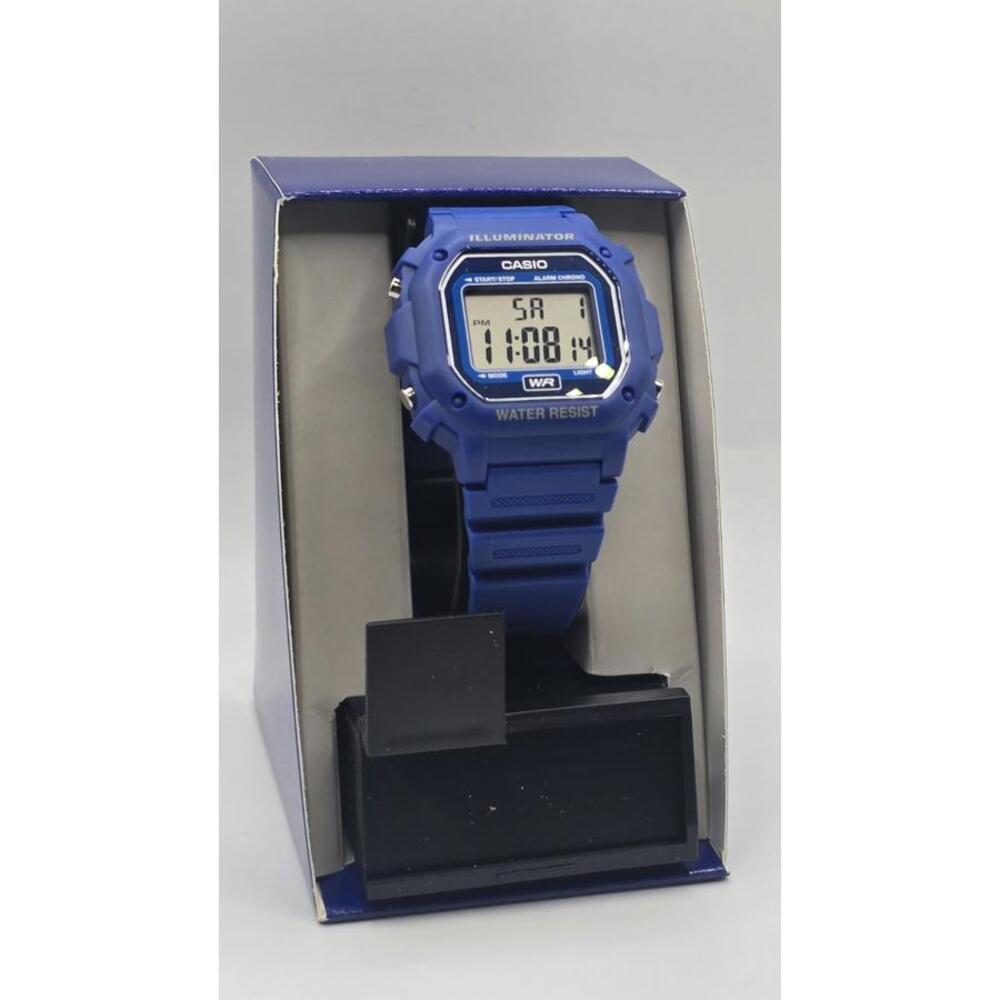 Casio F108WH-2A, Chronograph Watch, Blue Resin, Alarm, 7 Year Battery, NEW